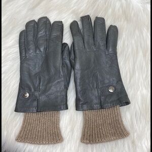 Christian Dior Leather Gloves Gray